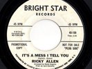 Northern Soul 45 RICKY ALLEN It's A Mess I Tell You/Skate Boo-Ga-Loo HEAR