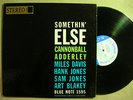 CANNONBALL ADDERLEY Somethin Else MILES DAVIS ORIG BLUE NOTE JAZZ LP VG++