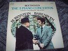 MINT 5LP RUBINSTEIN BEETHOVEN THE PIANO CONCERTOS & BARENBOIM LPO RCA 1ED STEREO