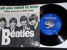 BEATLES SINGLE ORIGINAL EMI ODEON ESPAÑA SPAIN 1967 WITHOUT WORDS RARE LOVE