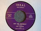 Joe Simon Just Like Yesterday / Only A Dream Irral 778 M- Northern Soul