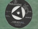 THE BEATLES   ULTRA  RARE  RHODESIA  45   A HARD DAY'S NIGHT/PLEASE MR POSTMAN