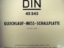 Gleichlauf - Mess - Schallplatte lp ORiGiNaL German test record DIN 45 545