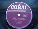 BUDDY HOLLY HEARTBEAT WELL ALL RIGHT CORAL 62051 VERY  RARE CANADA 78