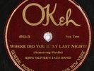 78 RPM --  King Oliver's Jazz Band, Okeh 4918, V / VV-