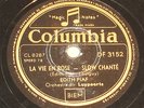 78 RPM EDITH PIAF / LA VIE EN ROSE / COLUMBIA DF 3152 RARE