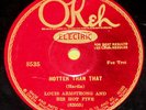 PRE-WAR JAZZ 78 LOUIS ARMSTRONG HOTTER THAN THAT LONNNIE JOHNSON OKEH 8535 V+