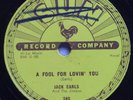 JACK EARLS: A FOOL FOR LOVIN' YOU   SUN ROCKABILLY 78 rpm RECORD E+ CLEAN