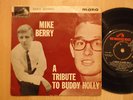 MIKE BERRY  rare  7  HAND SIGNED EP  45 a tribute to buddy holly HMV  