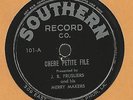 J.B. FRUSLIERS.Cajun 78 RPM Valse de Iowa/Chere Petite File. Southern 101 VG++
