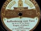 EUGEN D'ALBERT   Weber, Aufforderunhg zum Tanz    ODEON xx76933 SINGLE-SIDED