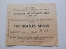 THE BEATLES  ORIGINAL 1965  U.K.  CONCERT TICKET  SATURDAY  4 DECEMBER  1965
