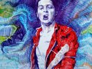 Joe Strummer portrait original, signed by artist, punk, The Clash, Sex Pistols