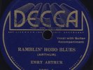 78 RPM RARE C&W GUITAR & VOCAL BLUES BY EMRY ARTHUR ON DECCA 5068 MUST SEE / EE-