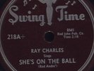 78 RPM RARE BLUES PIANO VOCAL BY RAY CHARLES ON SWINGTIME 218 MUST SEE/VG++VG+++