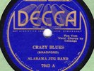Decca 7042 ALABAMA JUG BAND - Crazy Blues/Sugar Blues 1934 EE+