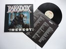 PARADOX HERESY VINYL LP1st PRESS ANTHRAX ROADRUNNER PROD.1989