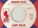 LENNY WELCH CORONET BLUE Run To My Lovin Arms KAPP PROMO NORTHERN SOUL 45