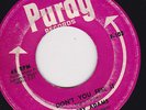 NORTHERN SOUL 45 RPM - BOBBY ADAMS on PURDY  RECORDS