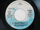 SUPER RARE ( PUNK GLAM 45 PROMO ) 1977 - THE RUNAWAYS - HEARTBEAT - NEON ANGELS
