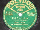 78 RPM EDITH PIAF / ESCALES / L'ACCORDEONISTE / POLYDOR 524.669 GOLD/GREEN LABEL