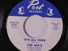 GEE'S: It's All Over / Love Is A Beautiful Thing 45 (faint label stain) rare So