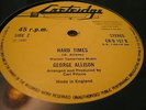 George Allison Hard Times Rare Killer Roots 12