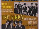 KINKS/HONEYCOMBS: You Really Got Me/have I The Right? 45 (France, EP w/ PC lami