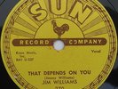 JIM WILLIAMS 78 rpm on SUN 270  