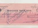 '68 BARCLAYS BANK CHEQUE FROM CECIL