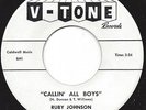 RUBY JOHNSON-V-Tone 222-WHITE LABEL Promo-CALLIN ALL BOYS-Northern Soul-BUYITNOW