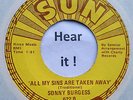 Rockabilly; Sonny Burgess; All My Sins Are Taken Away on rare SUN 622