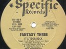 FANTASY THREE - It's Your Rock - Original Press Specific 12 Inch Single