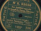 etat neuf  Alice raveau 78 rpm 78t anonymes champs d'honneur militaire militari