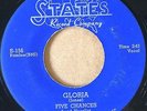 Doo Wop R&B 45 THE FIVE CHANCES Gloria / Sugar Lips on States #156 orig.   HEAR