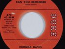 Crossover Soul 45 RHONDA DAVIS Can You Remember DUKE HEAR