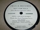 FRANK TITTERTON Tenor Phyllis has such charming graces 78 DECCA DEMO RECORD M73