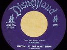 Meetin' At The Malt Shop Disneyland F-105 45 RARE Annette Funicello Teen Pop