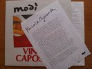 CAPOSSELA VINICIO MODI PERFORED COVER OMAGGIO CON LETTERA PRESENTAZIONE CGD TOP