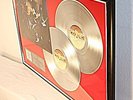 Kiss, Alive, mit Unterschriften auf Cover Platin Record Schallplatte, Award gold