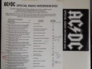 AC/DC SPECIAL RADIO INTERVIEW DISC 1983 LP PR562   RARE PROMO ONLY   CUE SHIEET