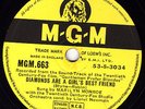 RARE MARILYN MONROE 78 DIAMONDS ARE A GIRL'S BEST FRIEND /BYE BYE BABY MGM 663 E