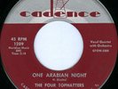 THE FOUR TOPHATTERS One Arabian Night R&B POPCORN EXOTICA 45 on CADENCE VG++