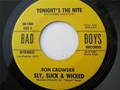 SLY, SLICK & WICKED Tonight's The Night RARE MODERN SOUL 45 ON BAD BOYS NM