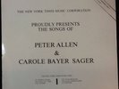 Peter Allen & Carole Bayer The New York Times Music Corporation Proudly Presents