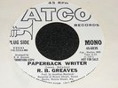 BEATLES Soul Single 45 rpm PAPERBACK WRITER R.B. Greaves WHITE LABEL Mono / STER