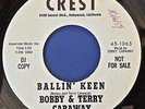 BOBBY & TERRY CARAWAY 45 Ballin' Keen CREST 1065  ORIGINAL  Rockabilly VG+ PROMO
