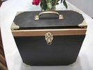 CUSTOM BUILT LP CARRY CASE-- VELVET LINED--BRASS ACCENTS