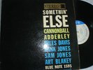 CANNONBALL ADDERLEY+MILES DAVIS SOMETHIN ELSE' STEREO  BLUE NOTE 1595