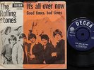 ROLLING STONES It's All Over Now RARE Danish Alt. PS 1964 UK Decca 45 7